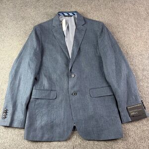 Banana Republic Modern Slim Fit Mens 100% Linen Sports Blazer Size 38S Blue